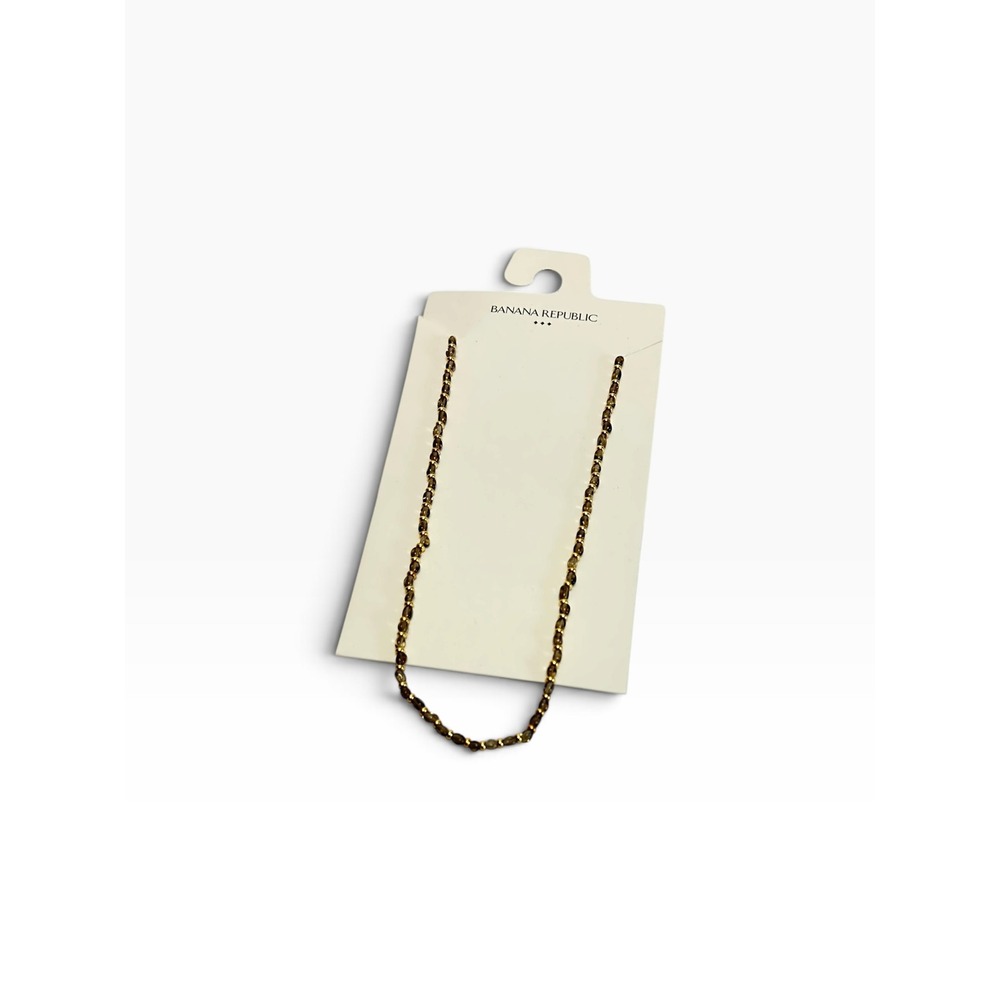 Banana Republic Semi Precious Beaded Necklace 22" Gold Gray NEW Toggle